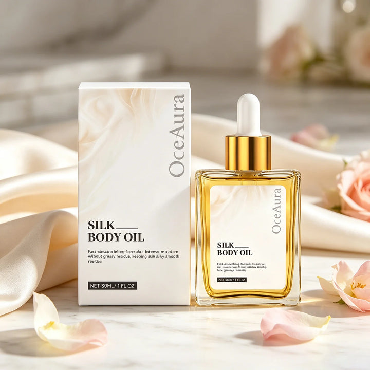 Silk Body Oil Moisturizing Skin Oil for Chest Thigh & Body Smooth Rejuvenation Massage Oil Body Care with Scent Luxuriou Dry Oil