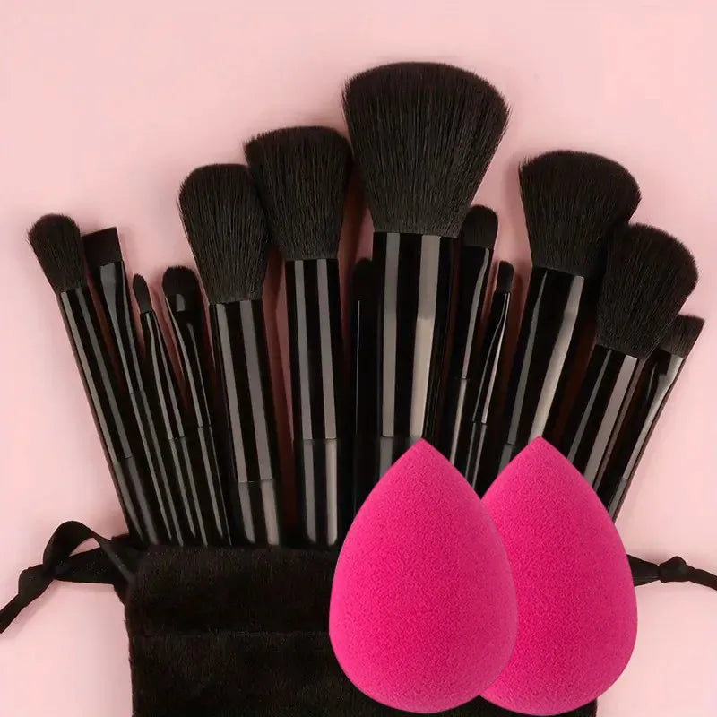 13Pcs Soft Fluffy Makeup Brushes Set for Cosmetics Foundation Blush Powder Eyeshadow Kabuki Blending with Makeup Sponge Egg