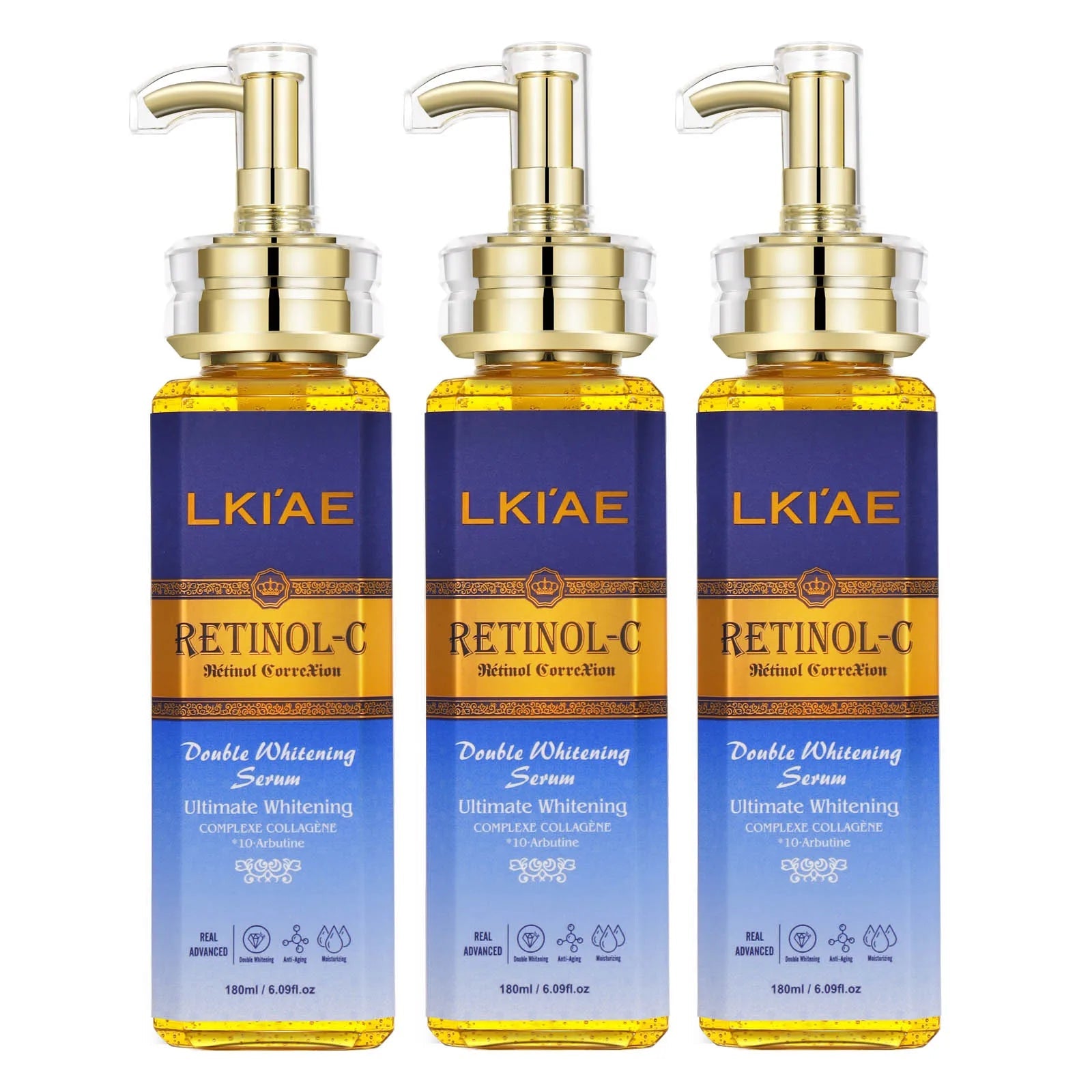 LKIAE Advanced Retinol Double Whitening Skin Care Set, Deeply Moisturizing, Clean Skin, Reduce Wrinkles, Stains, Dark Spots Halalzen