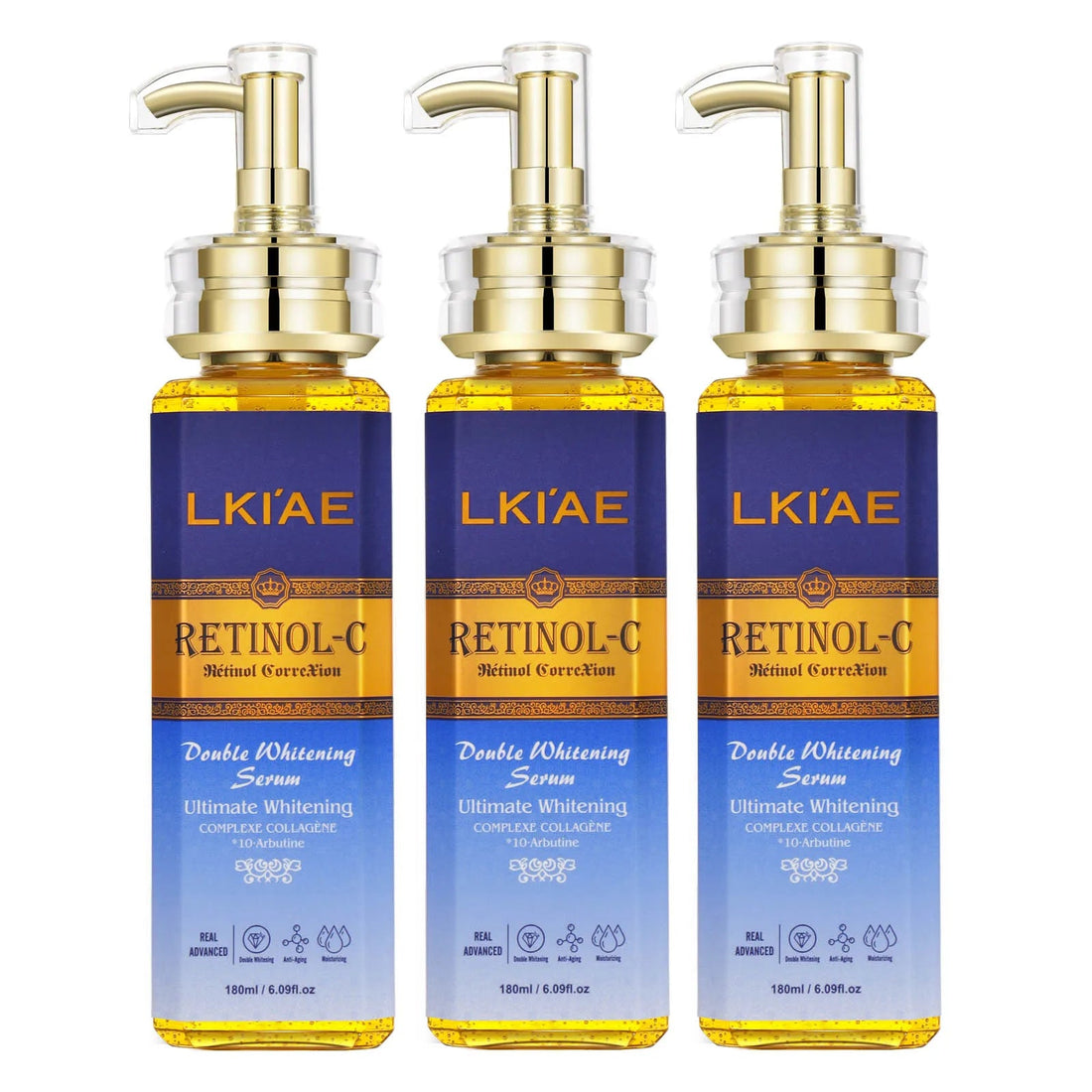 LKIAE Advanced Retinol Double Whitening Skin Care Set, Deeply Moisturizing, Clean Skin, Reduce Wrinkles, Stains, Dark Spots Halalzen