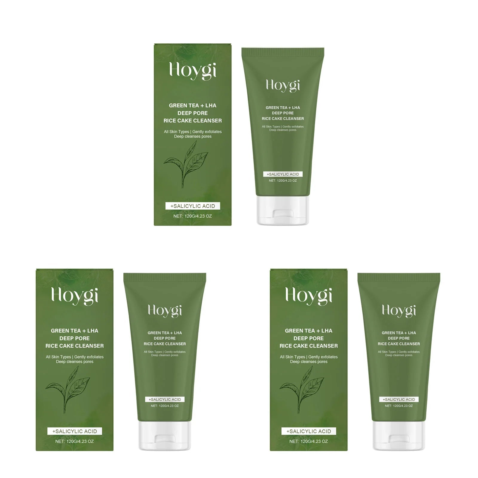 Green Tea Salicylic Acid Facial Cleanser Cleansing Pore Refining Hydrating Blackhead Removal Oil Control Non-Drying Face Wash Halalzen