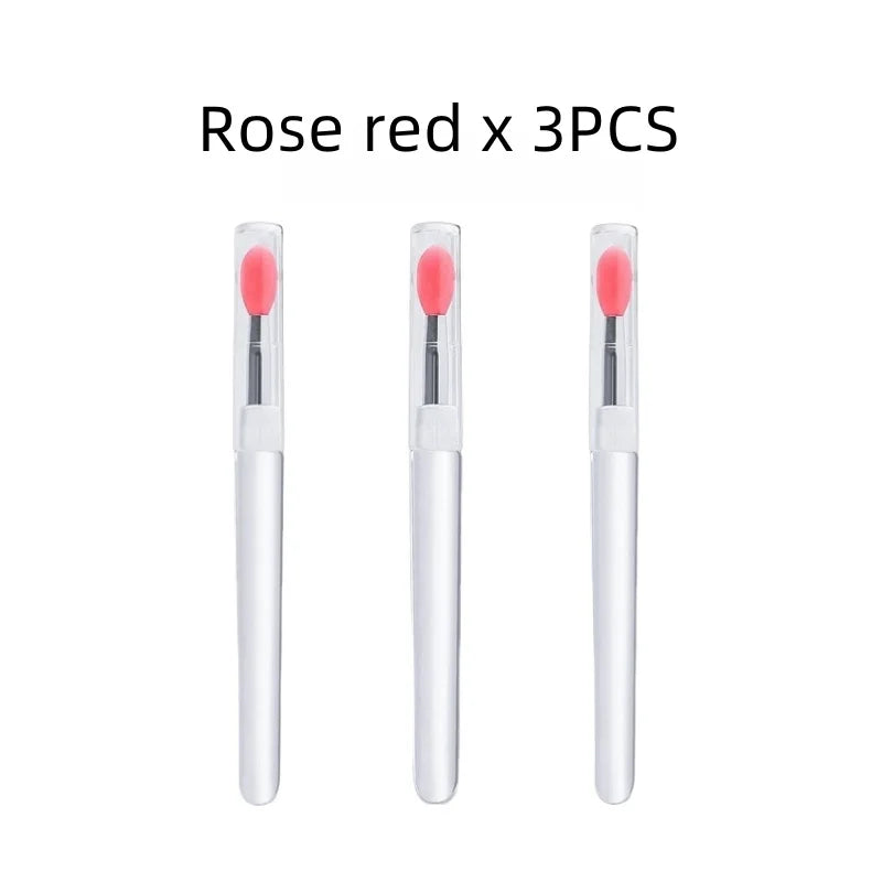 Silicone Lip Brush With Lid Mini Professional Portable Lip Mask Brush Lipstick Eyeshadow Brush Smudged Lipstick Brush