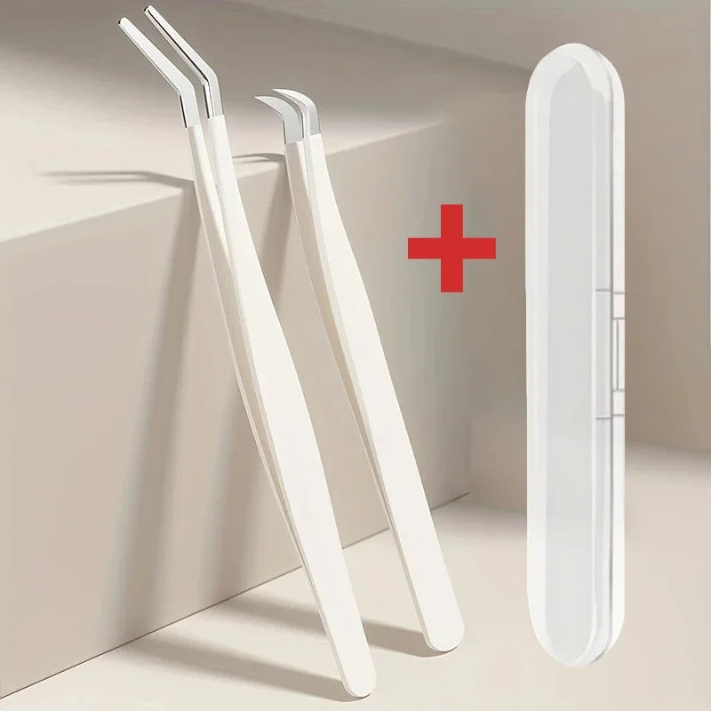 1/2/4pcs Eyelashes Tweezers Stainless Steel Superhard Tweezers High Precision Anti-static Tweezers for Eyelash Extensions tools Halalzen