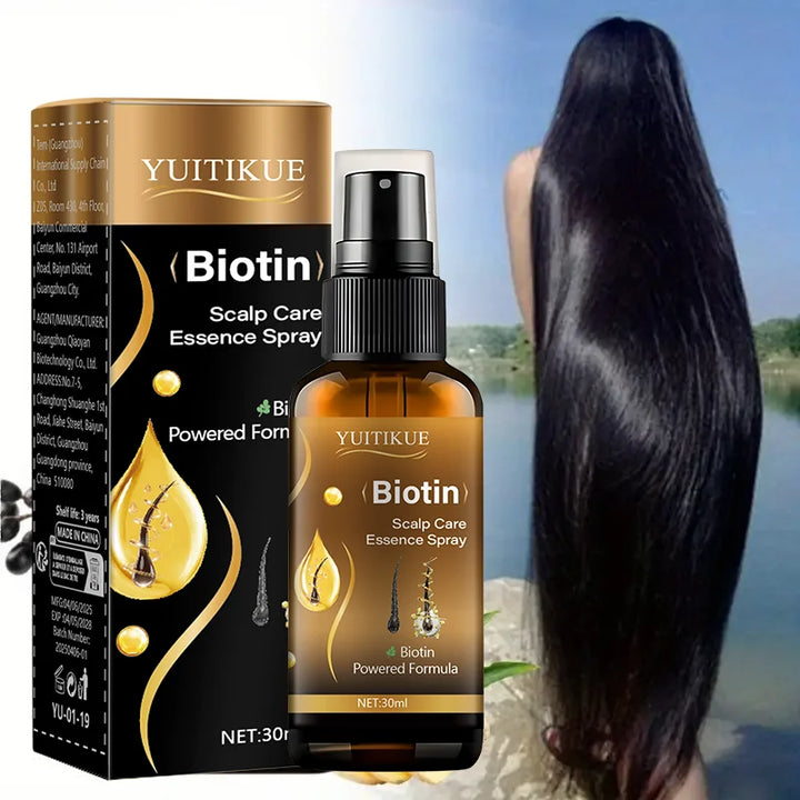YUITIKUE 30ml Biotin Hair Spray - Biotin Powered Formula for Hydrating And Strengthening Hair Non-Greasy Scalp Care