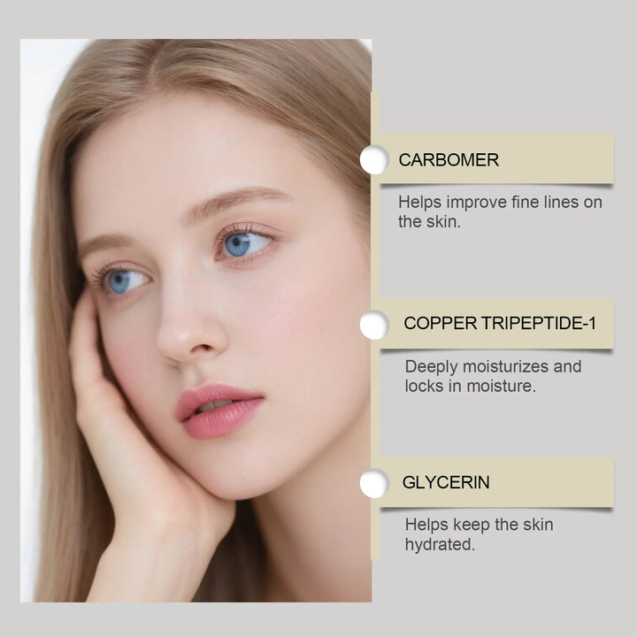 Copper Peptide Serum Hyaluronic Acid Tighten Skin Barrier Repair Deep Hydration Antioxidant Sensitive Dry Skin Face Serum 30ml