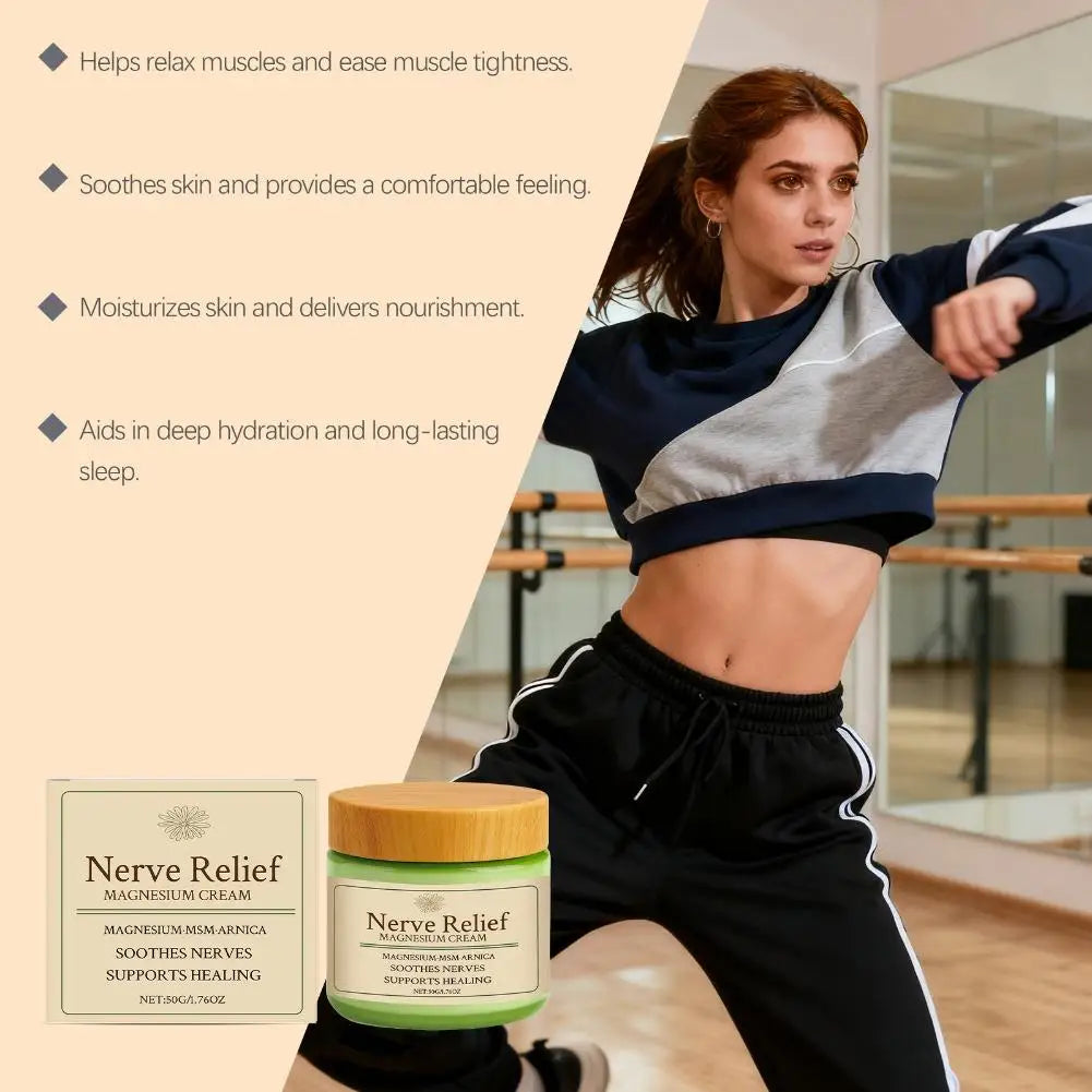 Nerve Relief Magnesium Cream with MSM & Arnica Soothes Daily Soothing Support Soothing Relief & Relaxatio Body Care Cream