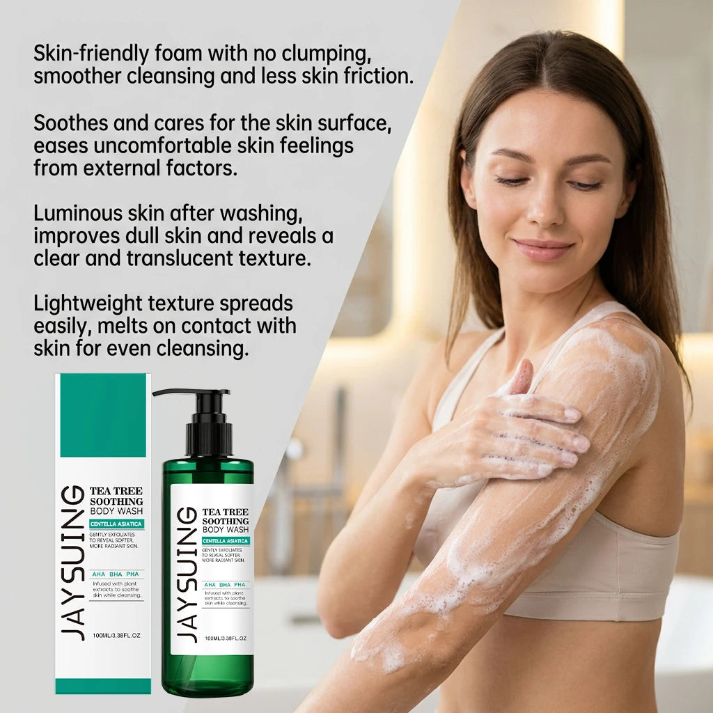 Centella Tea Tree Body Wash Deep Clean Refresh Cool Soothe Sensitive Nourish Calm Skin Discomfort Repair Skin Barrier Shower Gel Halalzen