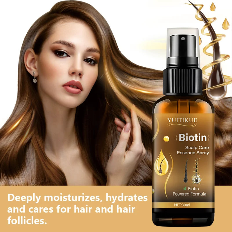 YUITIKUE 30ml Biotin Hair Spray - Biotin Powered Formula for Hydrating And Strengthening Hair Non-Greasy Scalp Care