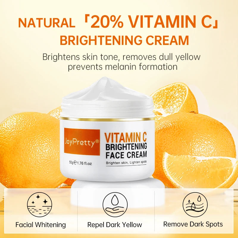 Vitamin C for Face Whitening Set Dark Spots Removal Cream Skincare Kits Eye Lightening Moisturizing Facial Serum Skin Care