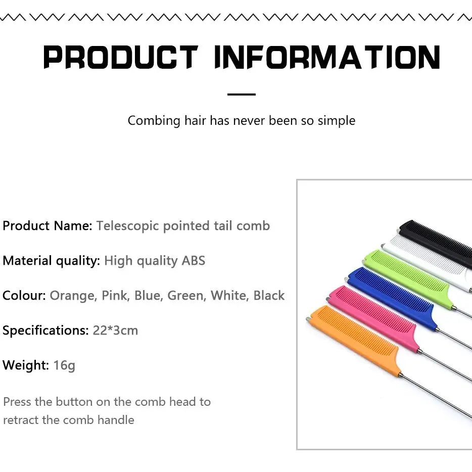 Professional Pointed Tail Comb Scalable Pick Hair Dye Hair Highlights Comb Styling Combing Hairdressing Hair Shop Hair Tools