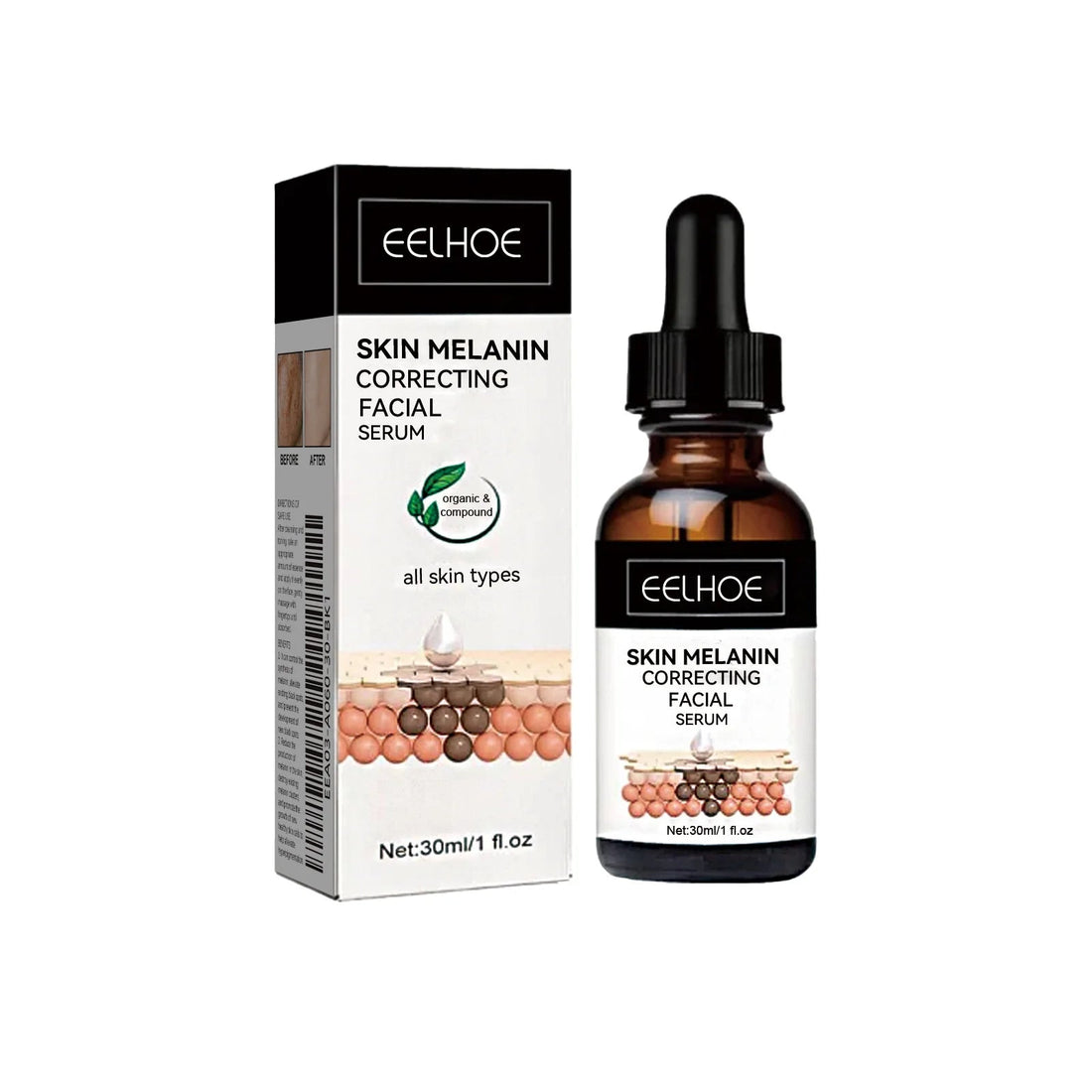 Skin Melanin Correcting Facial Serum Anti Freckles Melasma Dull Skin Nourishing Lighten Melanin Dark Spots Correcting Glow Serum Halalzen