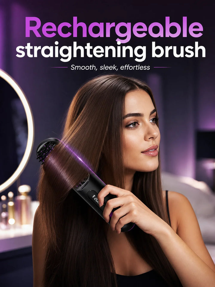 Hair Straightener Brush Fast Heating Anti Frizz Instant Salon Smooth Hair Styling Tool for Natural Black Woman Hair
