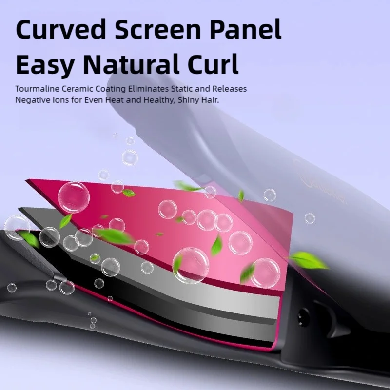 TINSOL New 2-in-1 Curling Iron & Straightener Multi-Function Hair Styling Tool Dual-Purpose Curling and Straightening Iron