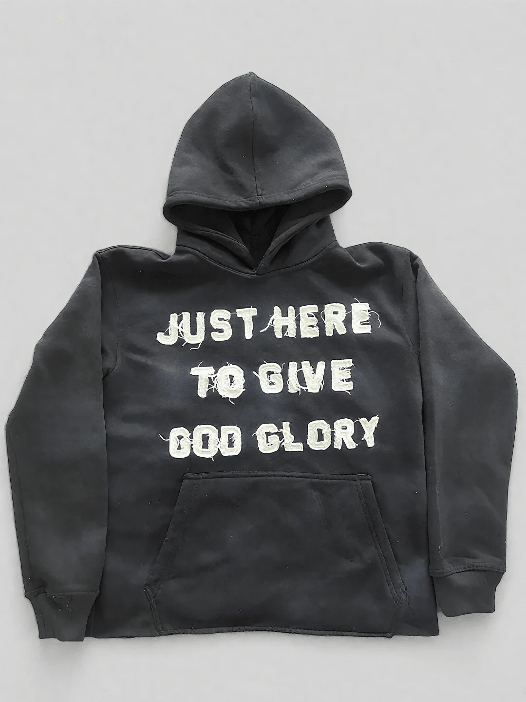 Cross Letter Patch Embroidery Sports Y2K Street Hip-Hop Cross-Border Fashion Loose Hoodie Sweatshirt