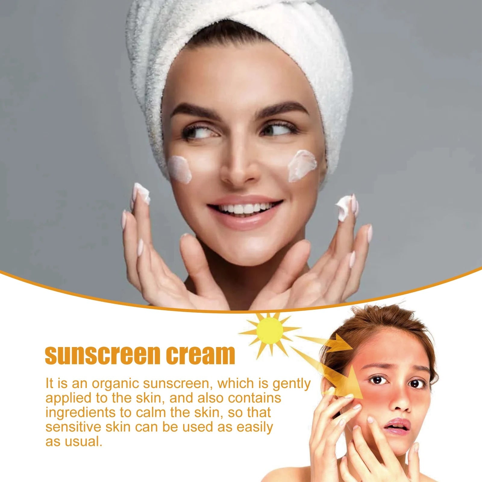 Probiotic Organic Rice Sunscreen Prevent Tanning Reduce Risk Sunburn Waterproof Broad Spectrum Protection UV Resistant Lotion Halalzen