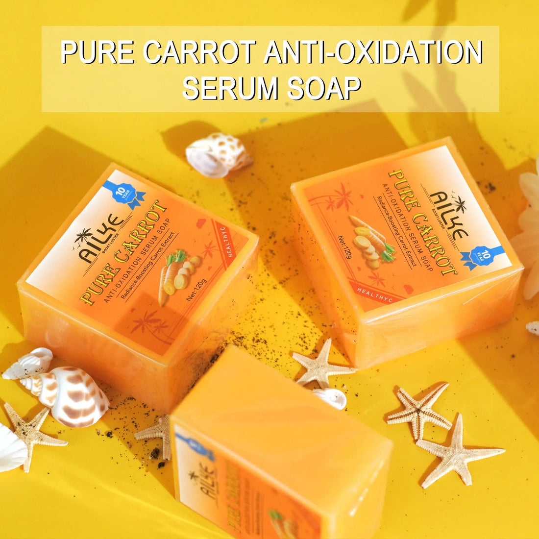 AILKE Pure Carrot Anti-Oxidation Serum Soap, Whitening, Clean Stains, Skin Brightening Soap Bar, With Vitamin C, For Body, Face Halalzen