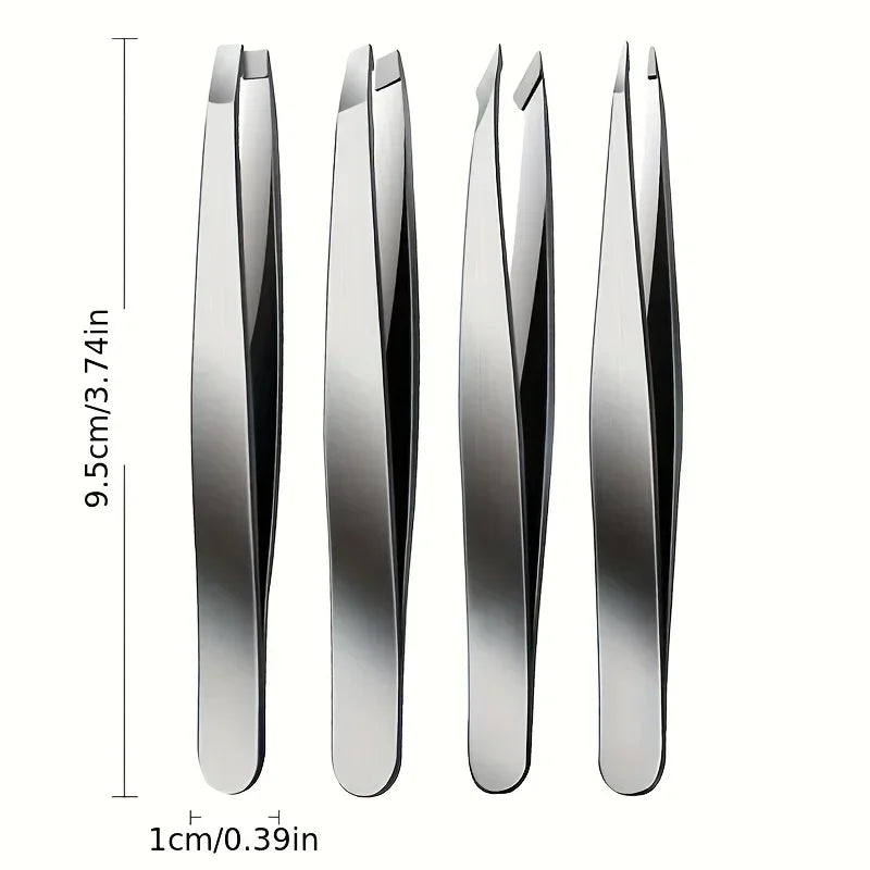 4pcs Set Professional Tweezers Set Perfect For Eyebrow Hair Removal Splinter Very Effortless and Relaxed to Remove Halalzen