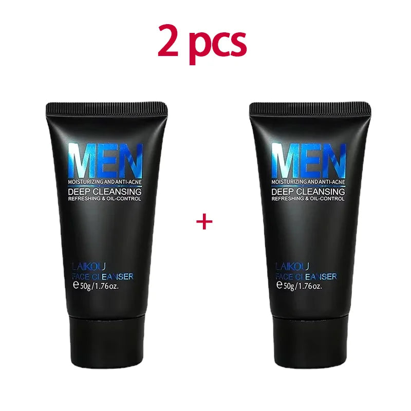 LAIKOU Men Facial Cleanser Face Washing Moisturizing Man Skin Care Oil Control Blackhead Remove Scrub Cosmetics Deep Norishing Halalzen