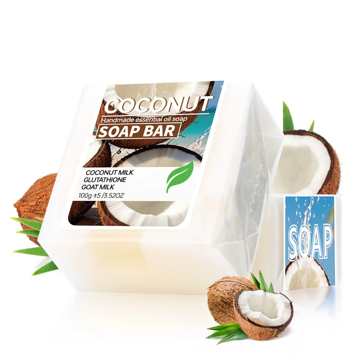 Coconut milk moisturizing soap, glutathione brightening cleansing soap, goat milk nourishing cleansing soap, bath soap, portable Halalzen