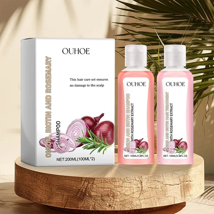 Shampoo & Conditioner Hair Care Set Onion Biotin and Rosemary Deep Cleansing Nourishing Shampoo For Hair Shine Smooth Densely Halalzen