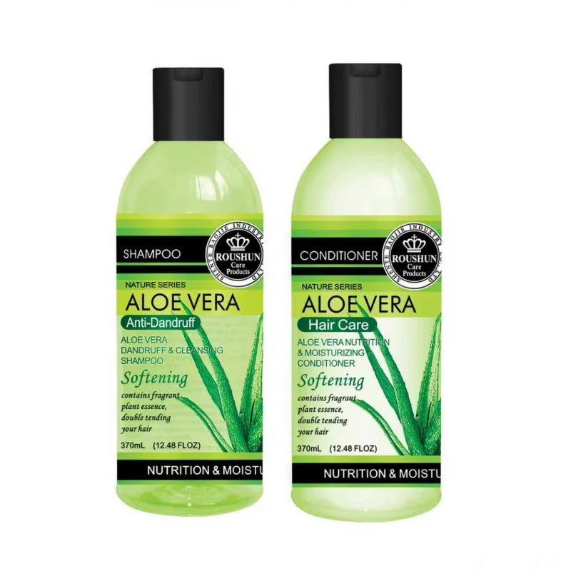 ROUSHUN LOE VERA SHAMPOO CONDITIONER  SET Clean the scalp, nourish hair, and provide fluffy, smooth, and fragrant hair care Halalzen