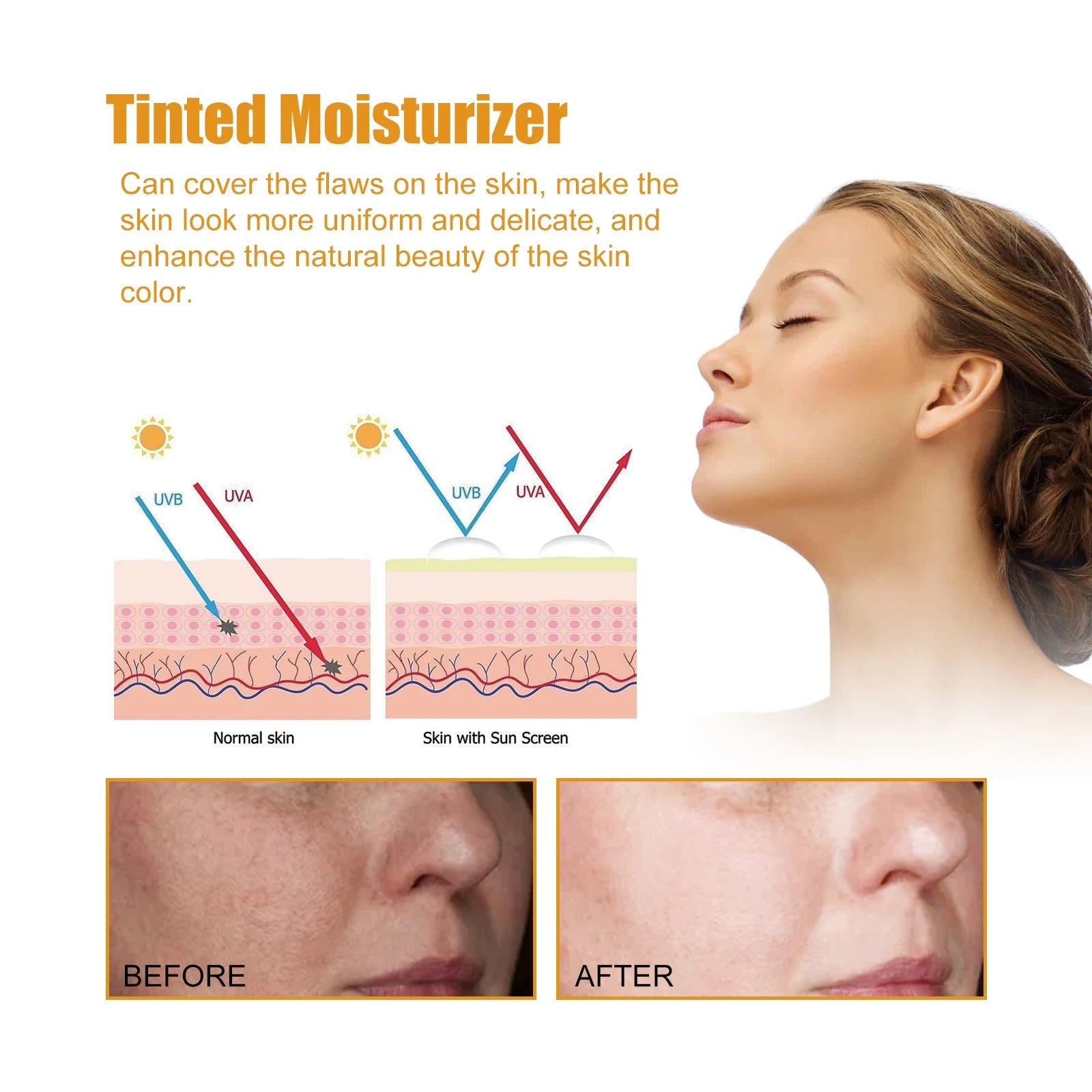 Hoygi Sunscreen whitening face sunscreen isolation makeup base moisturizing refreshing UV sunscreen Skin Whitening Cream Halalzen