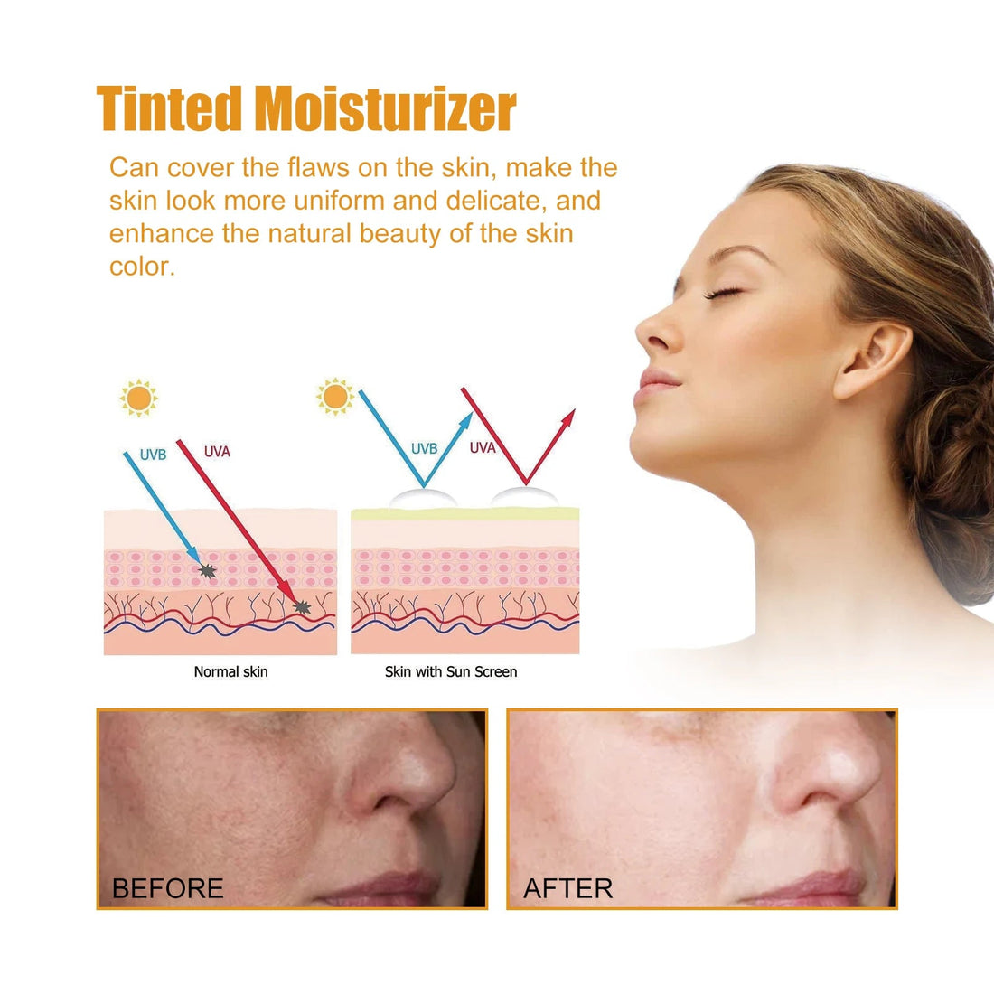 Hoygi Sunscreen whitening face sunscreen isolation makeup base moisturizing refreshing UV sunscreen Skin Whitening Cream Halalzen