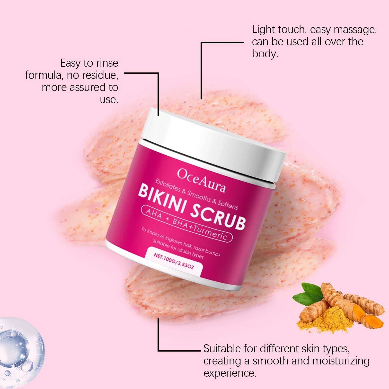 Turmeric Scrub Deep Cleanses The Skin Whitens Exfoliates Remove Dead Skin Makes The Skin Smooth And Elastic Bathing Moisturizing Halalzen