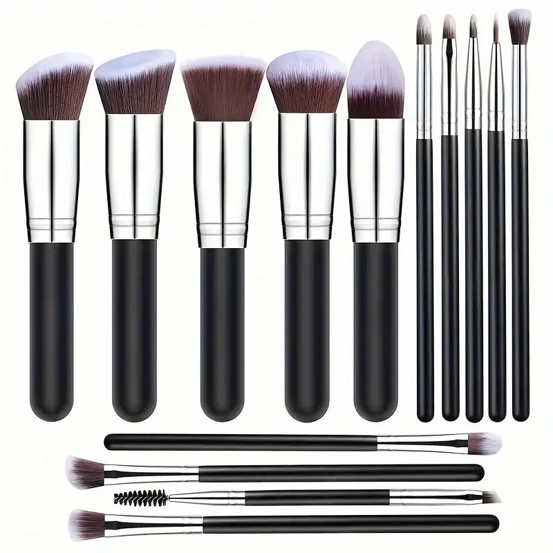 14PCS Makeup Brushes Set Professional Foundation Eye Shadow Concealers Blending Blush Brush Kabuki Soft Fluffy Women Beauty Tool Halalzen