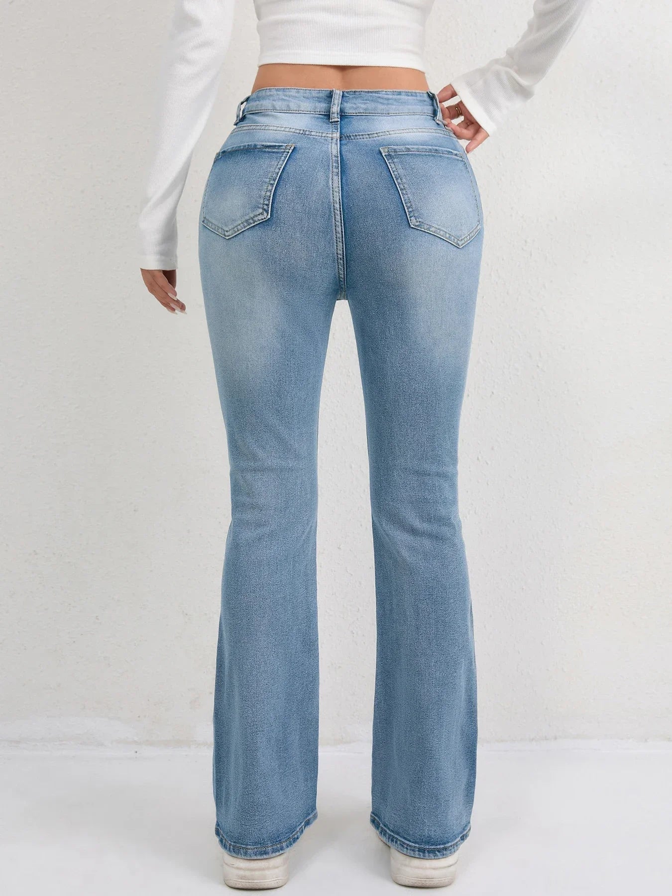 2025 Slimming Denim Pants Women's Jeans Micro Flares European and American Style Casual Versatile High Waist Washed Trousers
