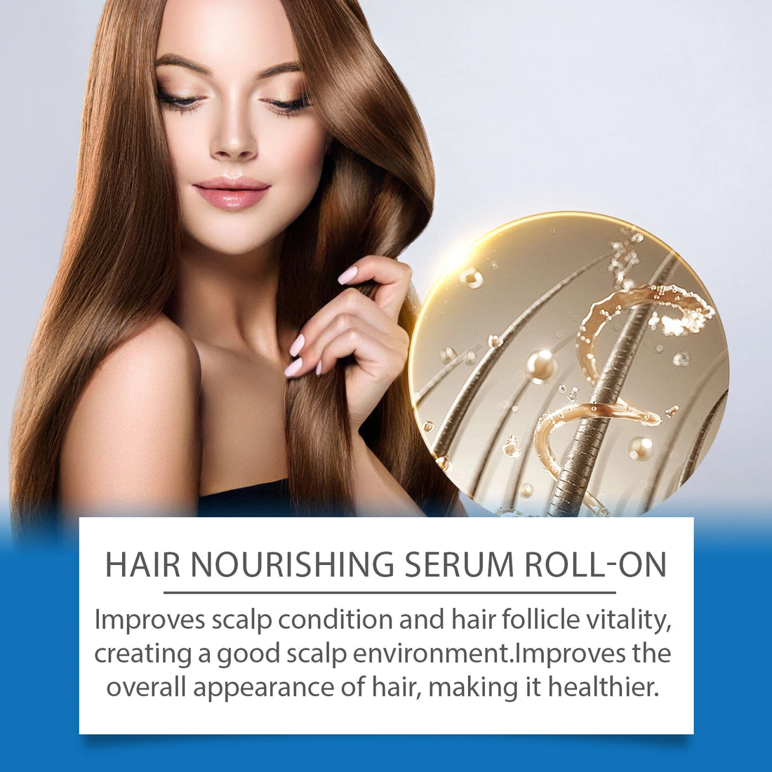 25ml Rosemary Hair Growth Roller Essence Reduce Hair Breakage Bifurcate Increase Hair Density Nourish Strengthen Toughen