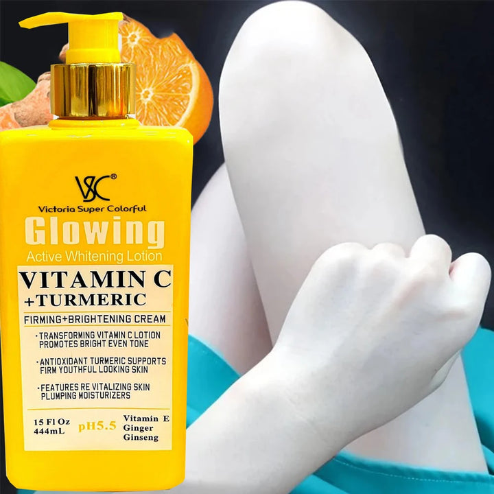 Natural  Vitamin C Turmeric Brightening Body Lotion, Reduce Blemish, Acne, Smooth ,Glowing & Hydration Cream, For All Skin Types