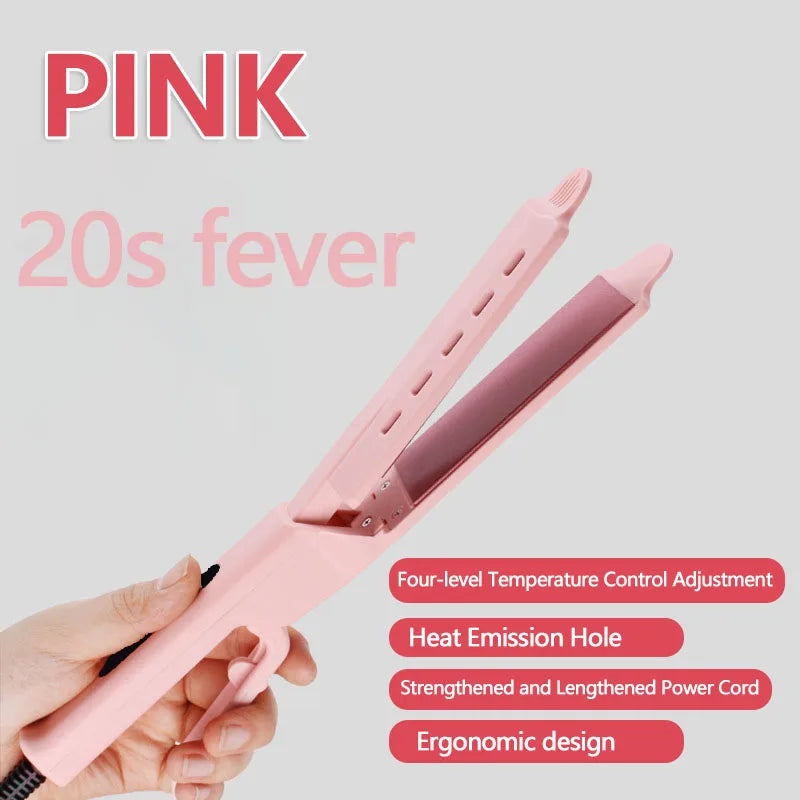 Dual Use Hair Straightener Curling Iron 4 Temperature Settings Portable Styling Tool for Straightening Curling Air Bangs Halalzen