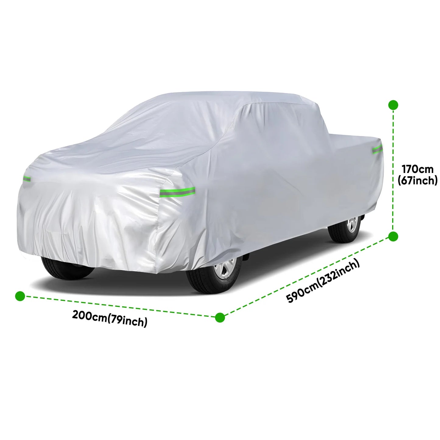 NEVERLAND Pickup Truck Cover 190T Polyester Taffeta, Car Cover Waterproof All Weather for Pickup, Waterproof Outdoor Full Exteri