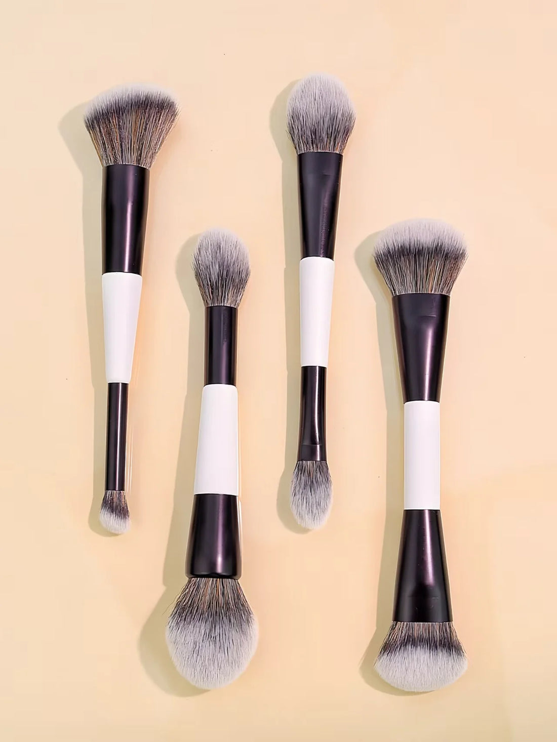 4-piece double-ended makeup brush set, multifunctional makeup brush, blush brush, foundation brush, powder brush, highlighter brush, nose contour brush, concealer brush, blush brush, gift for women and girls