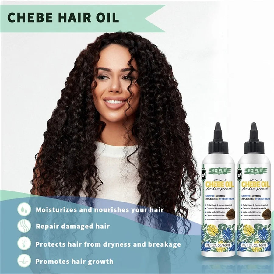 GOIPLE Hair Growth Product African Chebe Powder and Hair Growth Oil Hair-loss Treatment Rosemary Extract Oil Anti Hair-break Set