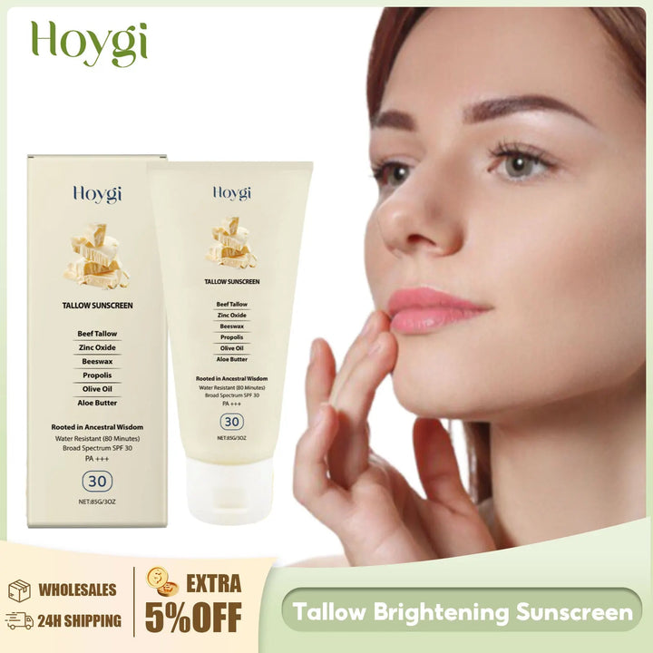 Tallow Brightening Sunscreen Spf30+ Anti Sunburn UV Long-Lasting Sun Protection Waterproof Moisturizing Face Sunscreen Product Halalzen