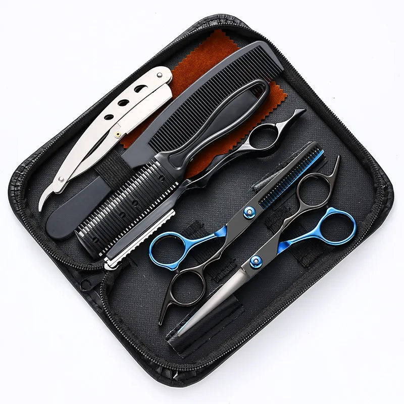 Stainless Steel Hair Scissors Set - Professional Thinning & Texturing Shears, Layered Hair Cutting Tools for Home Barber Kit