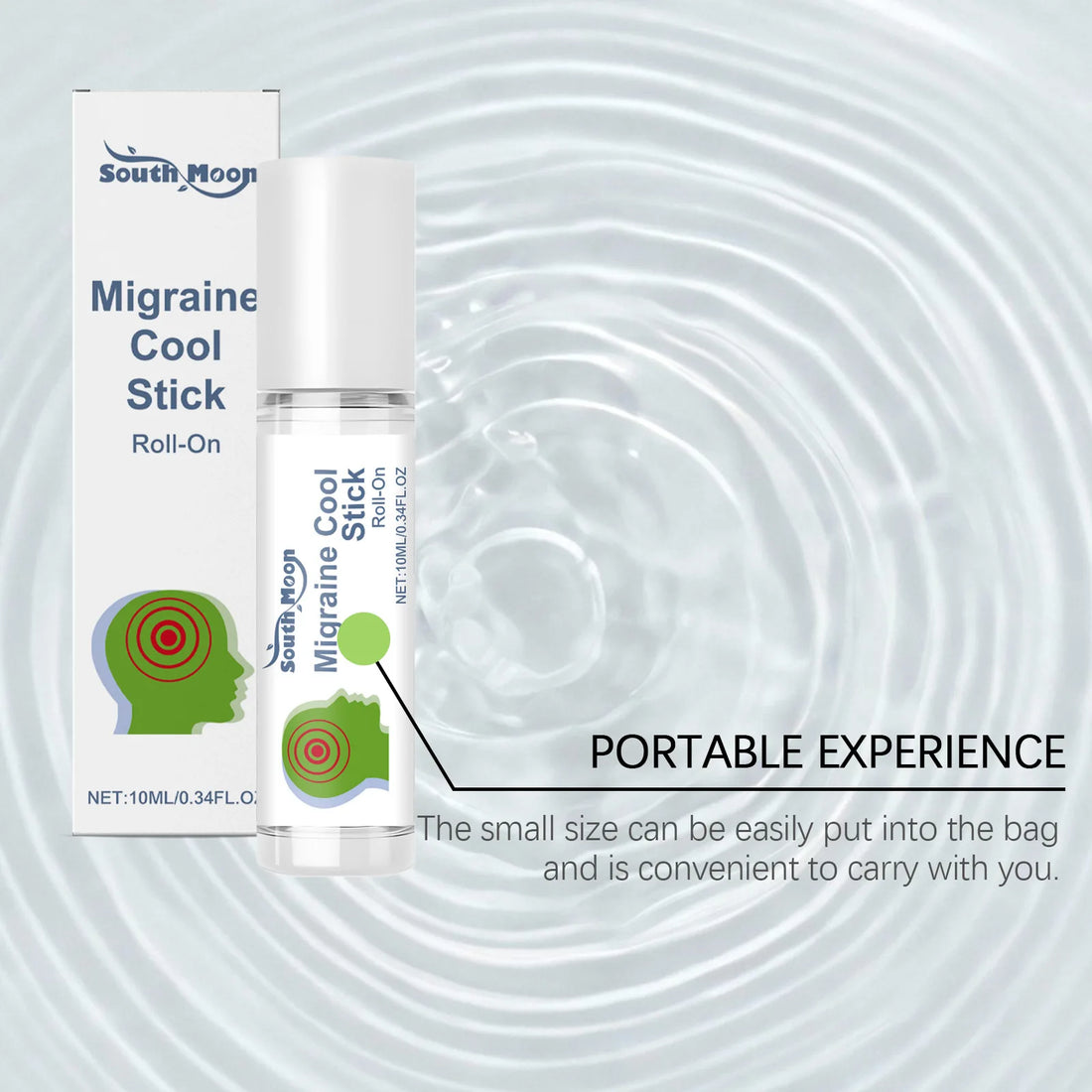 South Moon Migraine Relief Stick Cool Soothing Relieve Headache Reduce Stress Caring Physical Health Portable Body Alleviate Gel