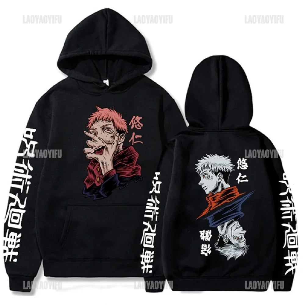 Japan Anime Jujutsu Kaisen Men Women Hoodies Satoru Gojo Loose Sweatshirt Unisex Autumn Warm Casual Streetwear