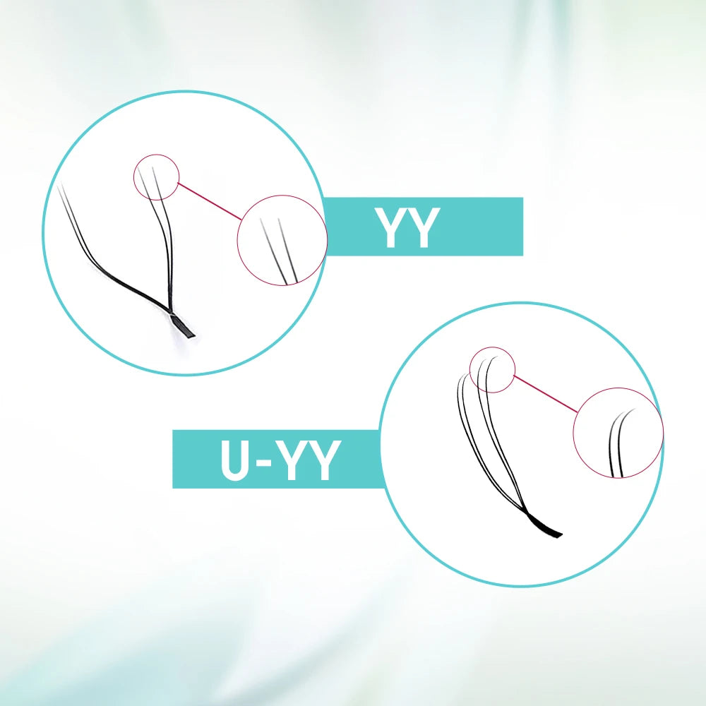 FADVAN U Shape YY Eyelash Extensions 2D UU Eyelashes Premium Soft Natural Fans Cluster Curl C/D False Lashes Make up Tools