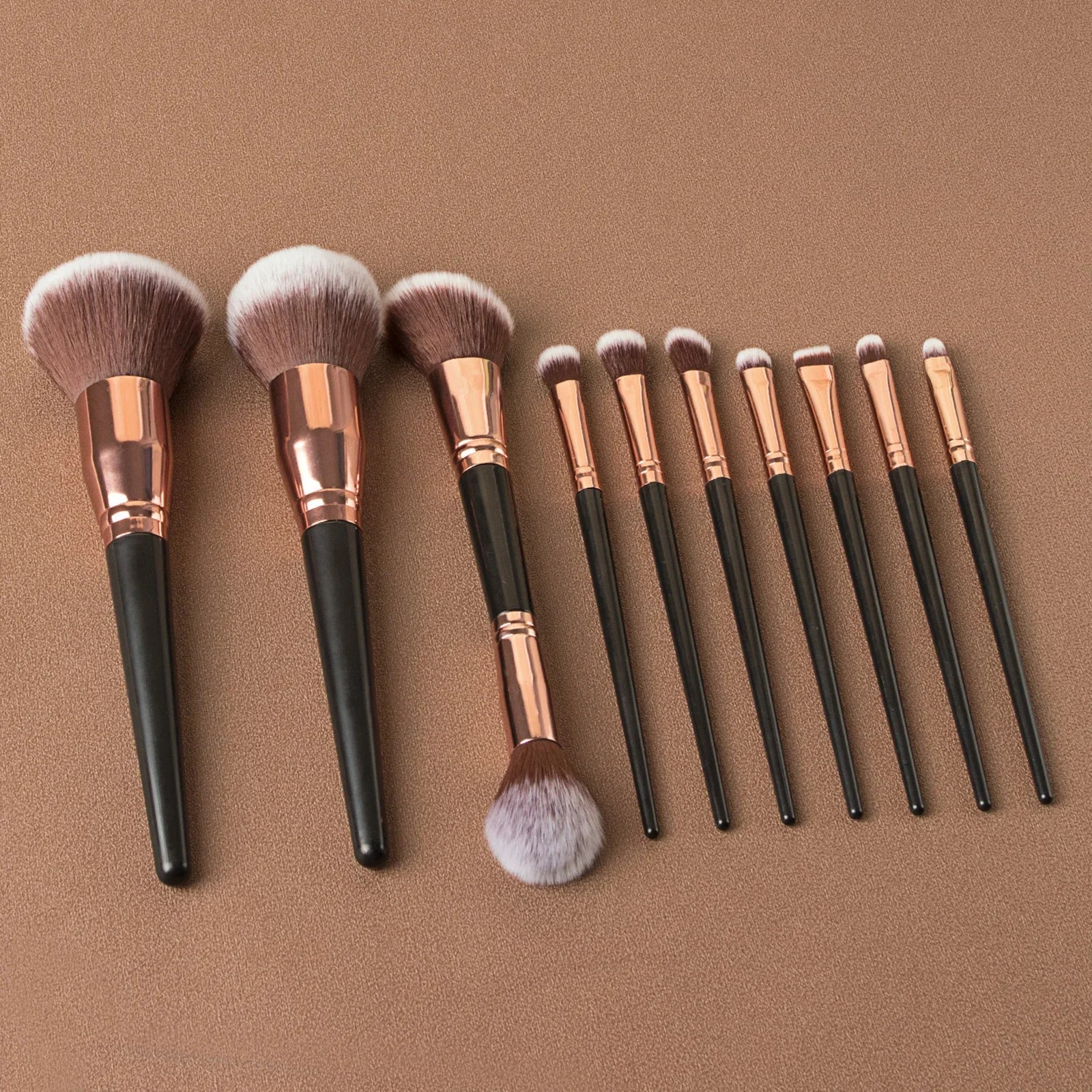 10/15pcs Black Makeup Brush Sets Professional Natural Fiber Hair Brush Foundation Kakubi Contour Eyeshadow Blending Beauty Tool Halalzen