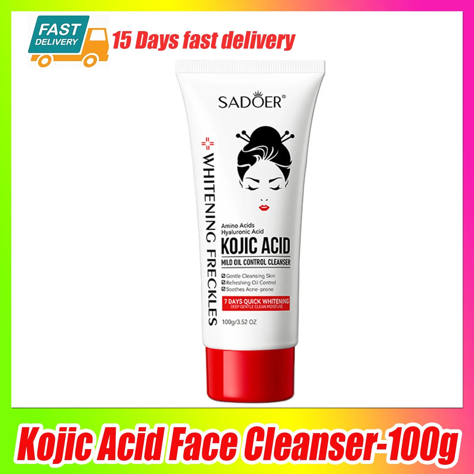 Kojic Acid Skin Care Facial Wash Mild Oil Control Deep Cleaning Moisturizing Cleansing Nonirritating Face Cleanser Face Wash Halalzen