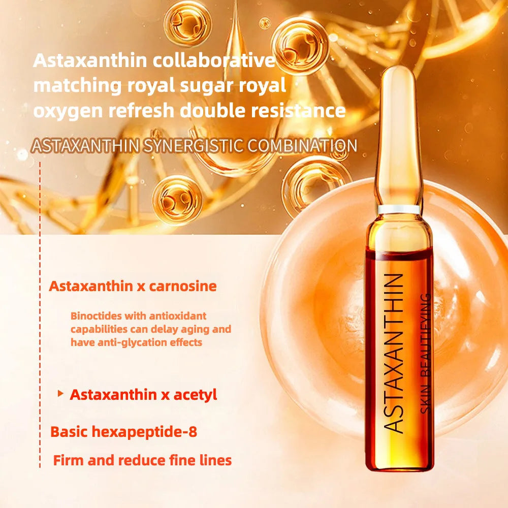 Astaxanthin Anti Wrinkle Facial Ampoules Sets Remove Dark Spots Melanin Brighten Shrink Pores Moisturizing Fade Fine Lines 28pcs Halalzen
