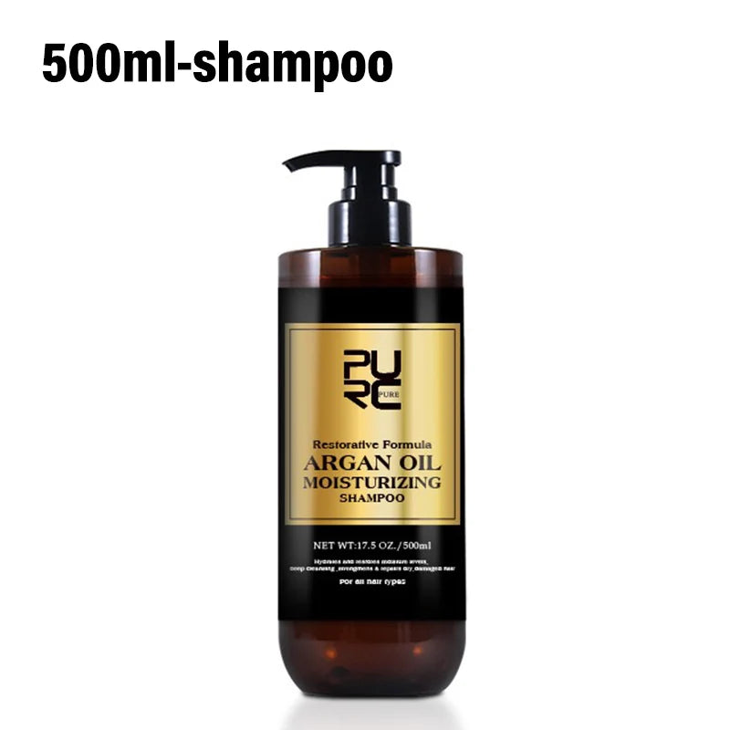Morocco Argan Oil Shampoo Conditioner Hair Mask Treatment Deep Repairing Damage Dry Scalp Cleaning PURC Hair Care 500ML Shampoos