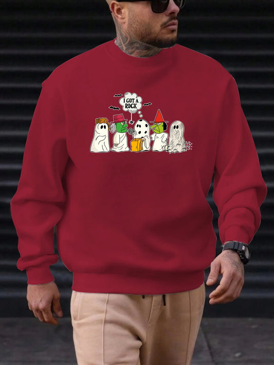 2025 New Men's Cotton Sweatshirt I GOT A ROCK Pattern Printing Round Neck Fashion Casual High Quality Daily Top Clothing