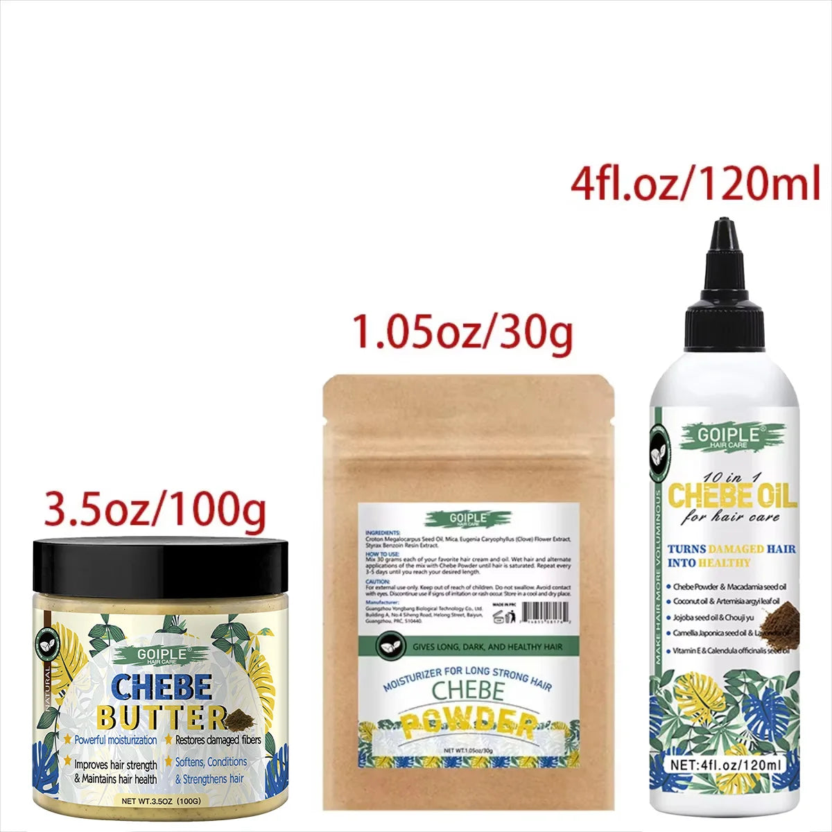Natural Chebe Powder Moisturizing Strong Nourishing Scalp Anti Hair Loss Repair Hair Break Split End Hair-Care Product for Women