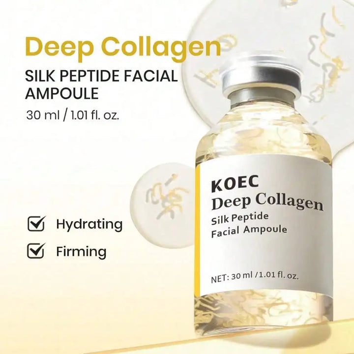 Deep Collagen Silk Peptide Facial Ampoule, Collagen Silk Peptide Facial Ampoule Serum, Dual Pentapeptide Hexapeptide Gentle Skin Essence, Improves Rough Dull Skin Texture, Practical Ladies Beauty Gift
