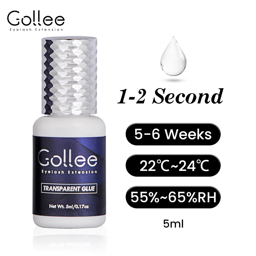 Gollee 1-2s Fast Drying Lash Glue Eyelash Extension Waterproof 6-8 Weeks Long Lasting Adhesive Profession Super Glue Makeup Tool