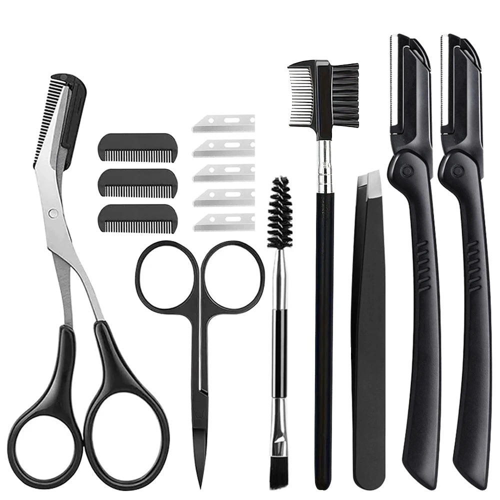 15PCS Eyebrow Razor Set Multipurpose Face Razors For Women And Men Dermaplaning Easy To Use Cutter Shaver Blades Makeup Tool Halalzen